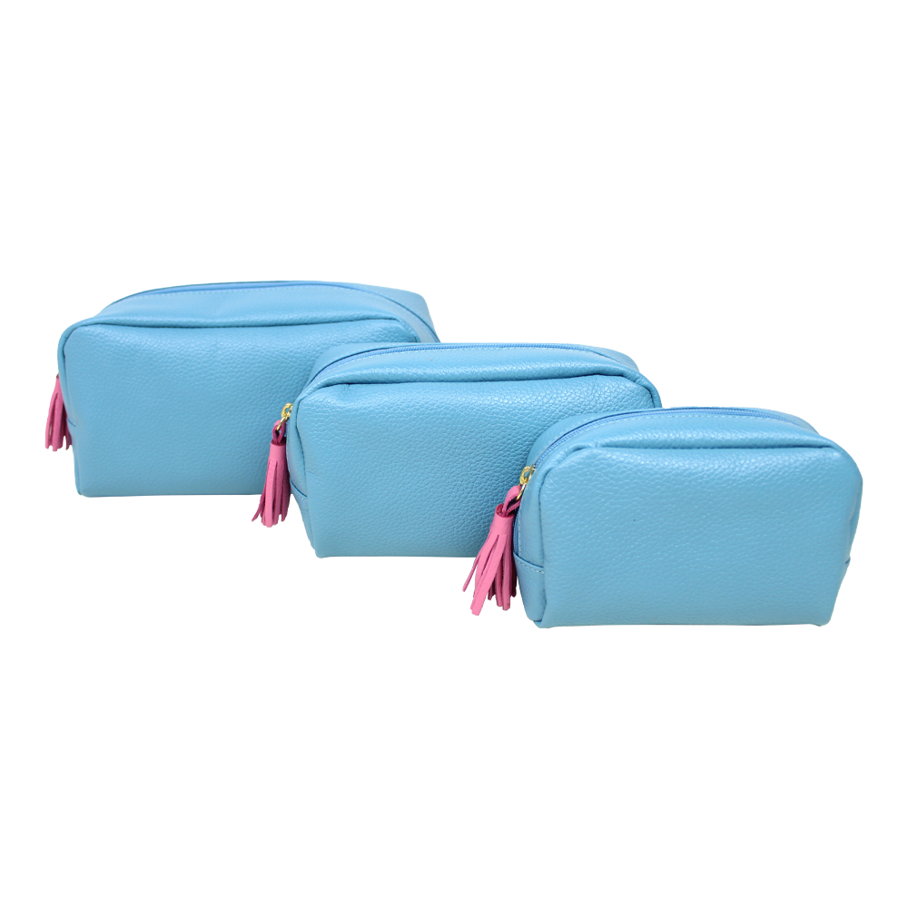 Kit Necessaire Julie com 3 em Couro Personalizada