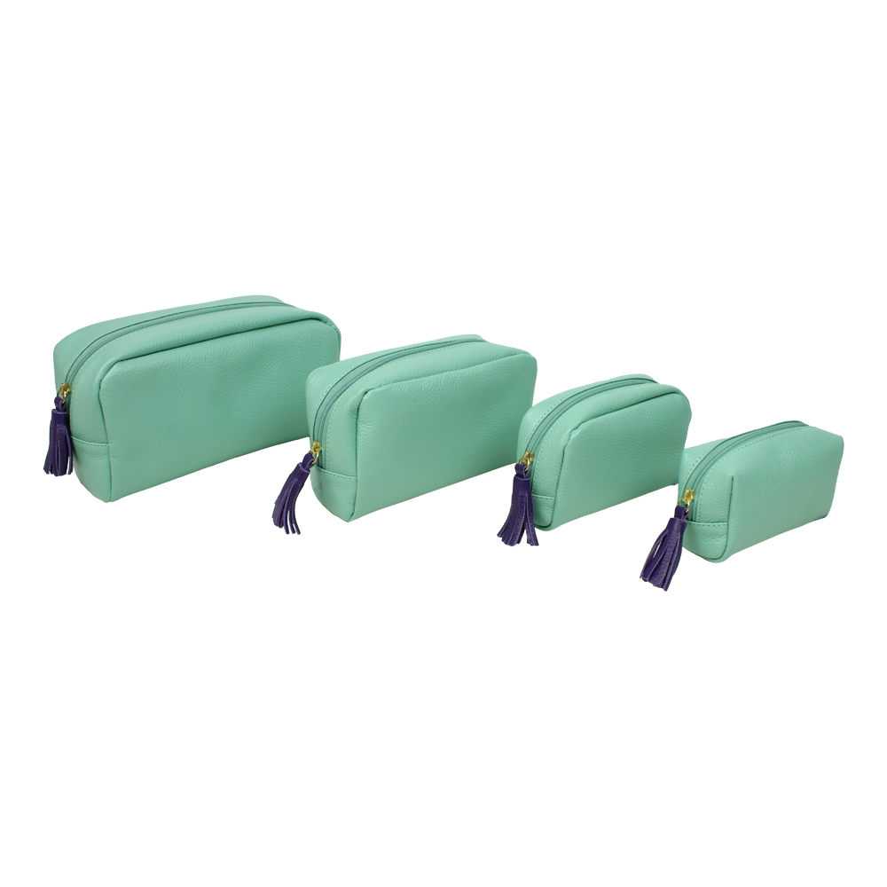 Kit Necessaire Julie com 4 em Couro Personalizada
