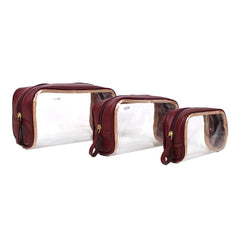 Kit Necessaire Betina Burgundy Liso Pronta Entrega