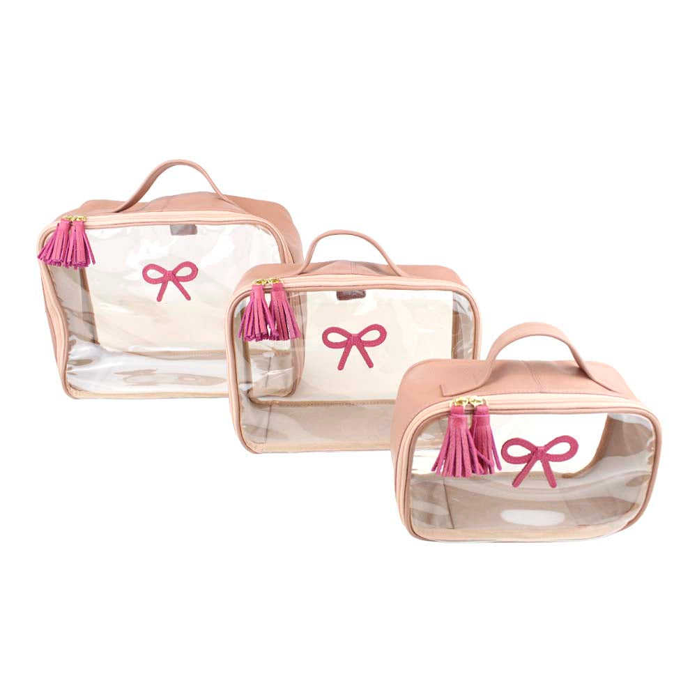Kit Necessaire Crystal Laço Rococó Algodão Doce Liso com Chiclete Pronta Entrega