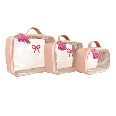 Kit Necessaire Crystal Laço Rococó Algodão Doce Liso com Chiclete Pronta Entrega