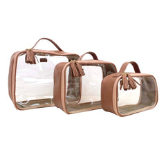 Kit Necessaire Crystal com 3 Avelã Pronta Entrega