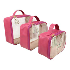 Kit Necessaire Crystal com 3 Borboleta em Couro Personalizada