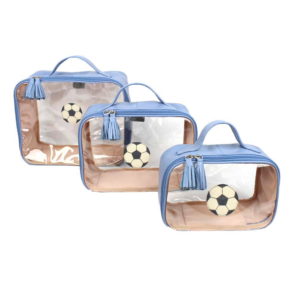 Kit Necessaire Crystal com 3 Bola de Futebol em Couro Personalizada