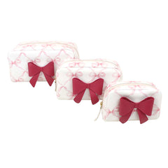 Kit Necessaire Laço Coquette Estampa Florença com Chiclete Pronta Entrega