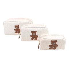 Kit Necessaire Urso Teddy Estampa Ursos com Caramelo Liso Pronta Entrega