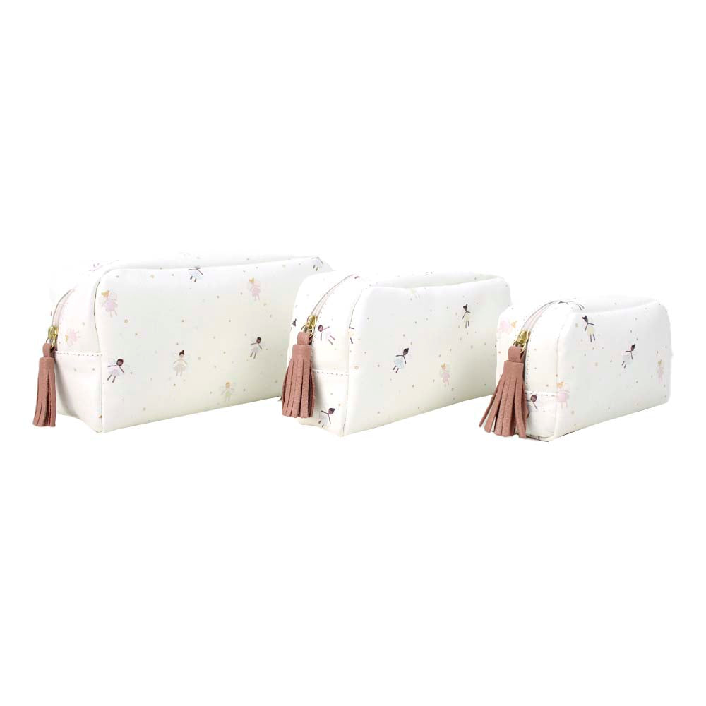 Kit Necessaire Julie Estampa Fadinha em Couro Personalizado