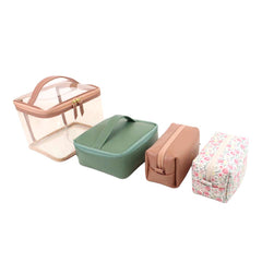 Kit Necessaire Jhude Algodão Doce Liso com Jade e Estampa Bosque Pronta Entrega