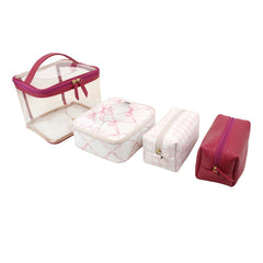 Kit Necessaire Jhude Estampa Florença com Estampa Xadrez Rosa e Chiclete Pronta Entrega