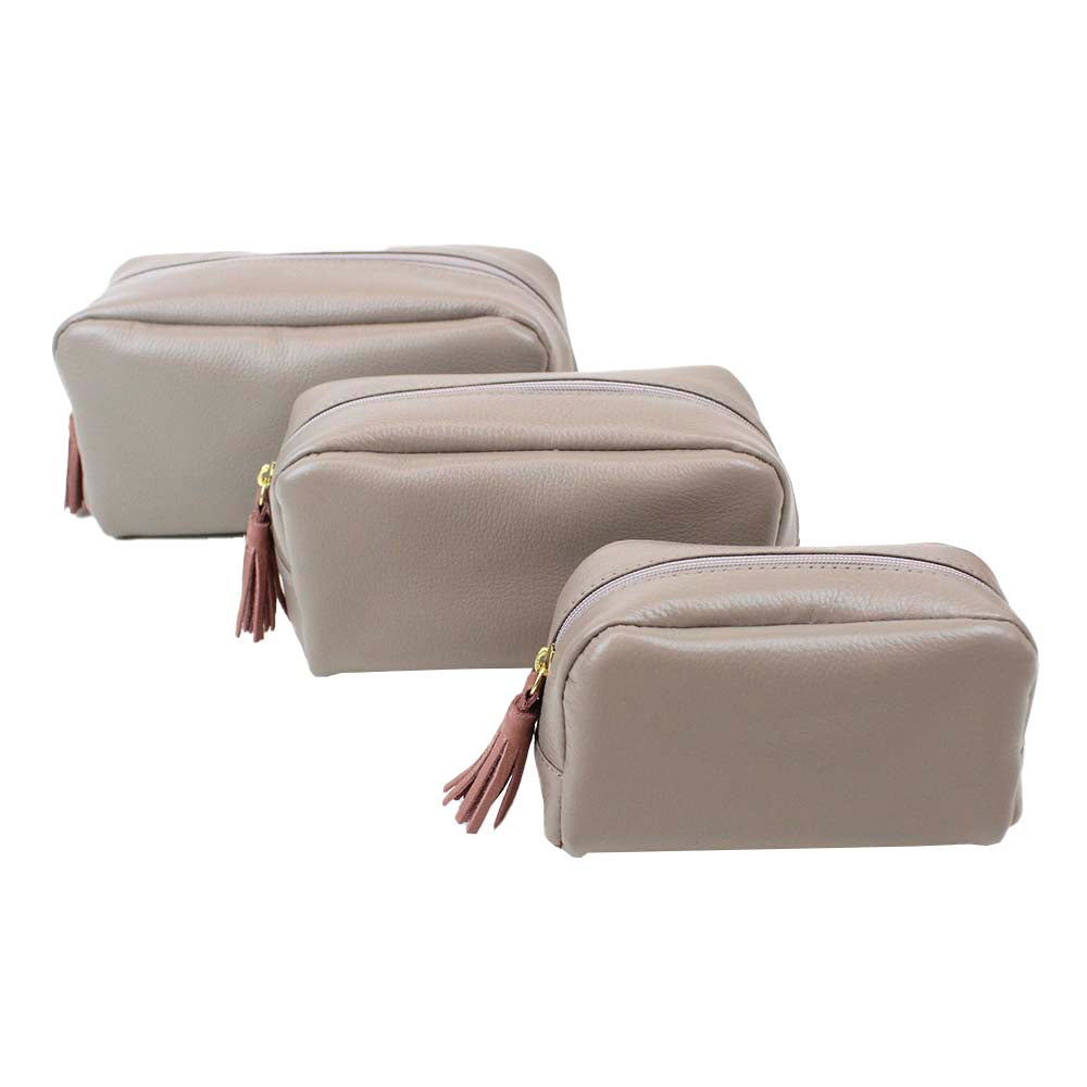 Kit Necessaire Julie com 3 Atmosfera com Algodão Doce Liso Pronta Entrega