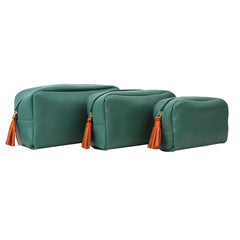 Kit Necessaire Julie com 3 Esmeralda com Tangerina Liso Pronta Entrega