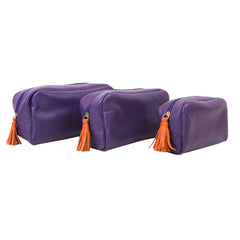Kit Necessaire Julie com 3 Purple com Tangerina Liso Pronta Entrega