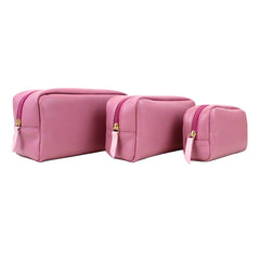 Kit Necessaire Julie Rosa Blush Com Rosa Chá Pronta Entrega