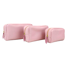 Kit Necessaire Julie Rosa Chá Com Rosa Blush Pronta Entrega