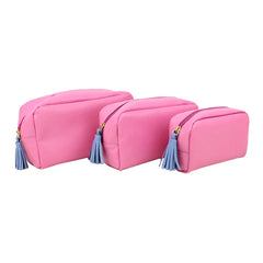 Kit Necessaire Julie com 3 Rosa Orquídea com Sky Pronta Entrega