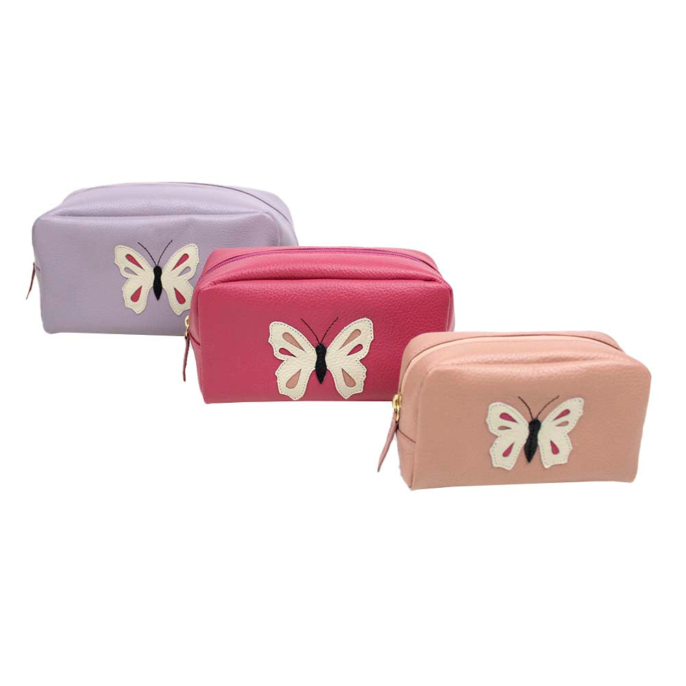 Kit Necessaire Borboleta em Couro Personalizado