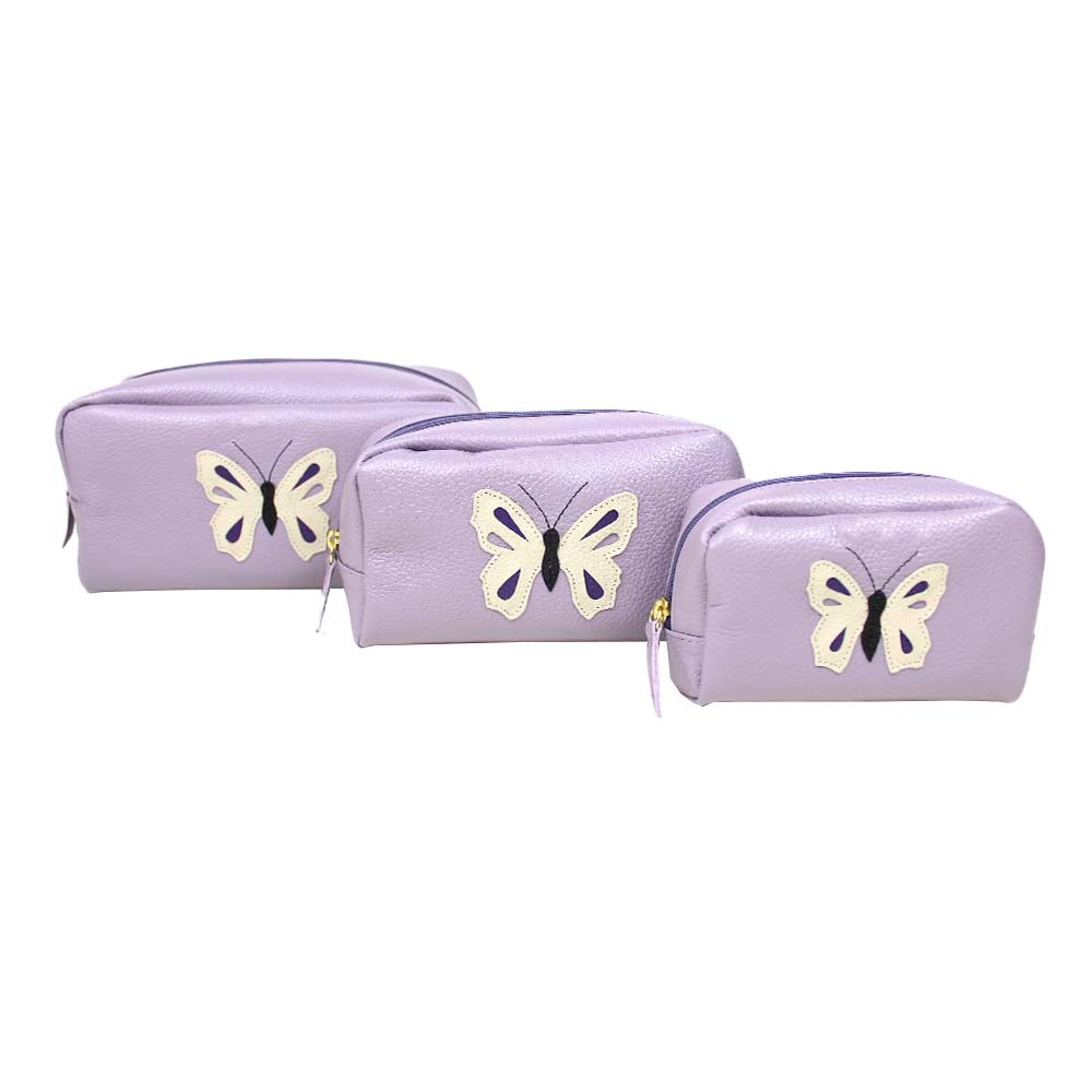 Kit Necessaire Borboleta em Couro Personalizado