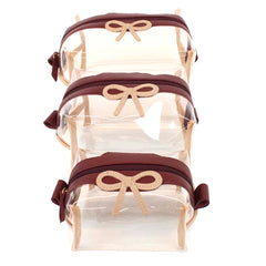 Kit Necessaire Matilde Crystal Laço Rococó Burgundy Liso com Rose Liso  Pronta Entrega