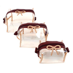 Kit Necessaire Matilde Crystal Laço Rococó Burgundy Liso com Rose Liso  Pronta Entrega