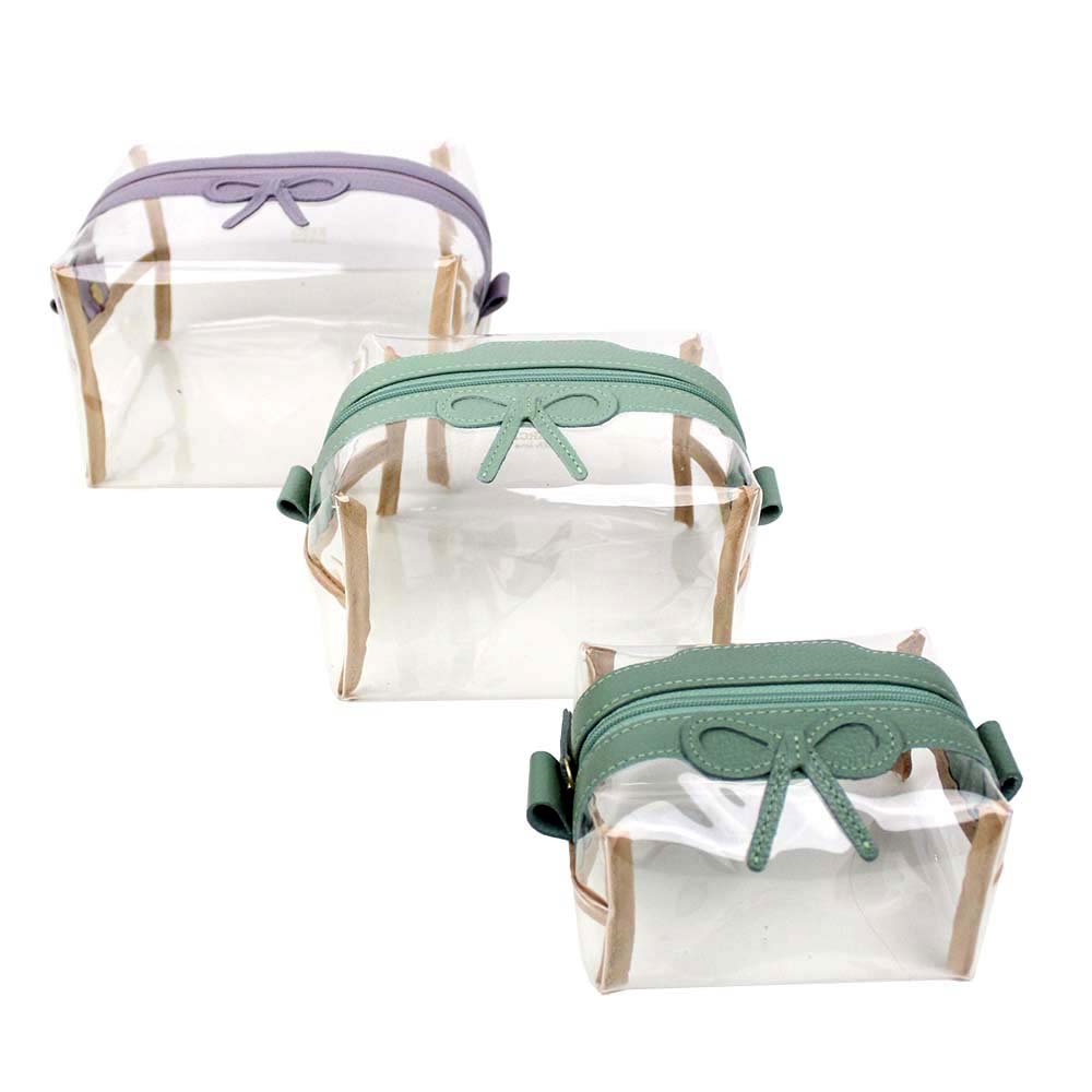 Kit Necessaire Matilde Crystal Laço Rococó Lilás Liso com Menta Liso e Jade Pronta Entrega