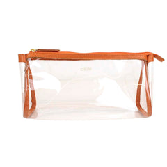Necessaire Norah Cristal M em Vinil e Couro Personalizada