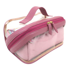 Kit Necessaire Norah Rosa Blush com Rosa Chá e Estampa Arcos Pronta Entrega