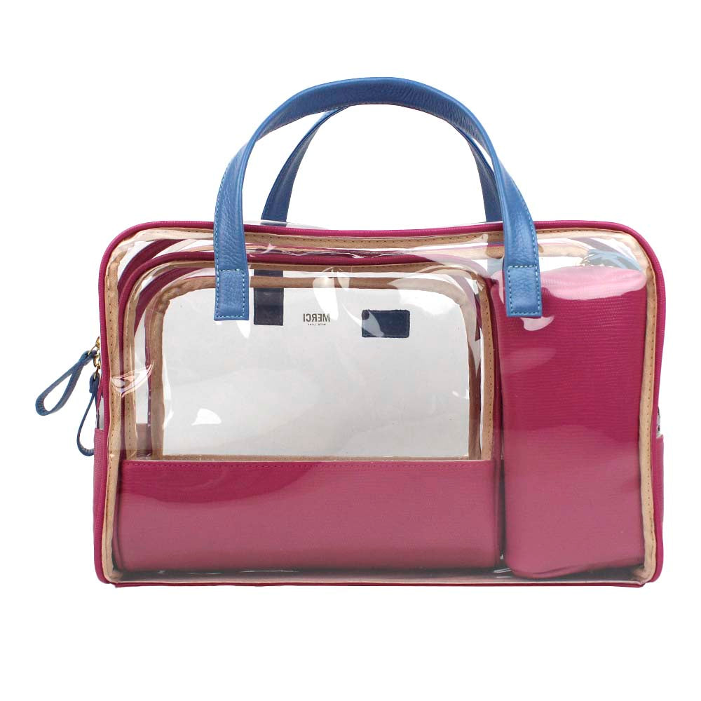 Kit Necessaire Vicky Pink Lesard com Beach Pronta Entrega