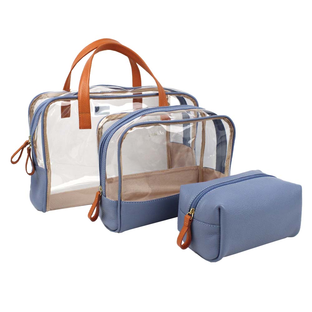 Kit Necessaire Vicky Sky com Tangerina Liso Pronta Entrega