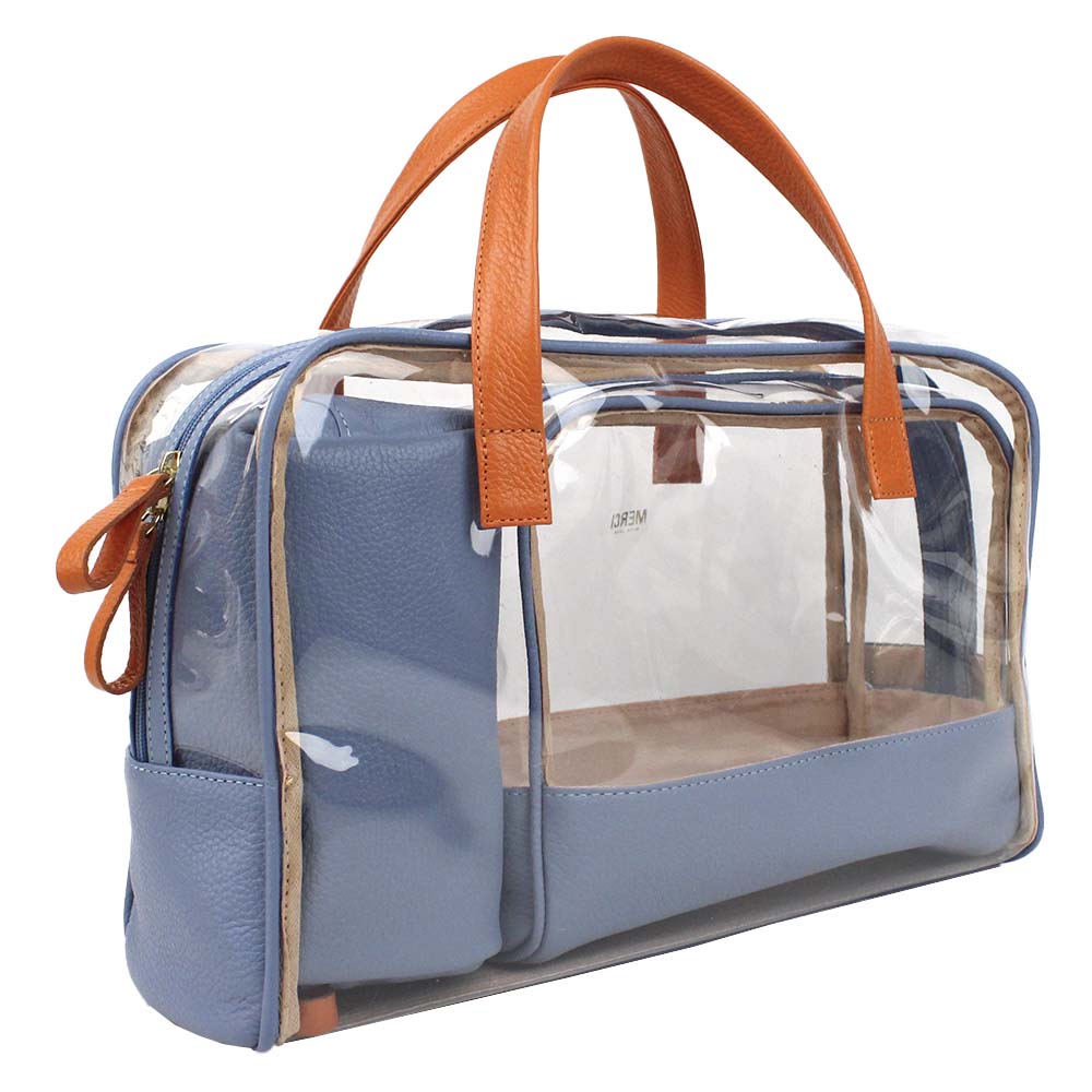Kit Necessaire Vicky Sky com Tangerina Liso Pronta Entrega