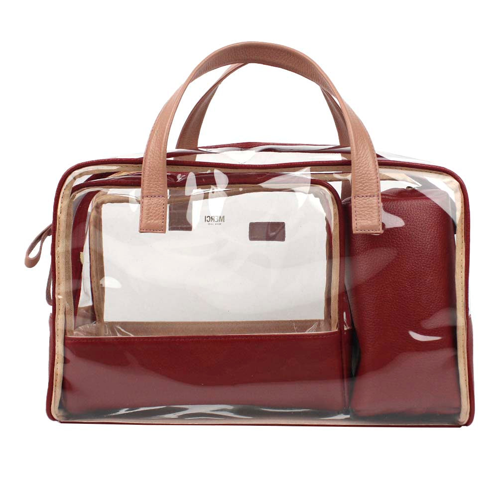 Kit Necessaire Vicky Vermelho Liso com Algodão Doce Liso Pronta Entrega