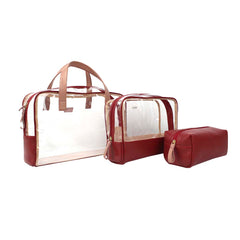 Kit Necessaire Vicky Vermelho Liso com Algodão Doce Liso Pronta Entrega