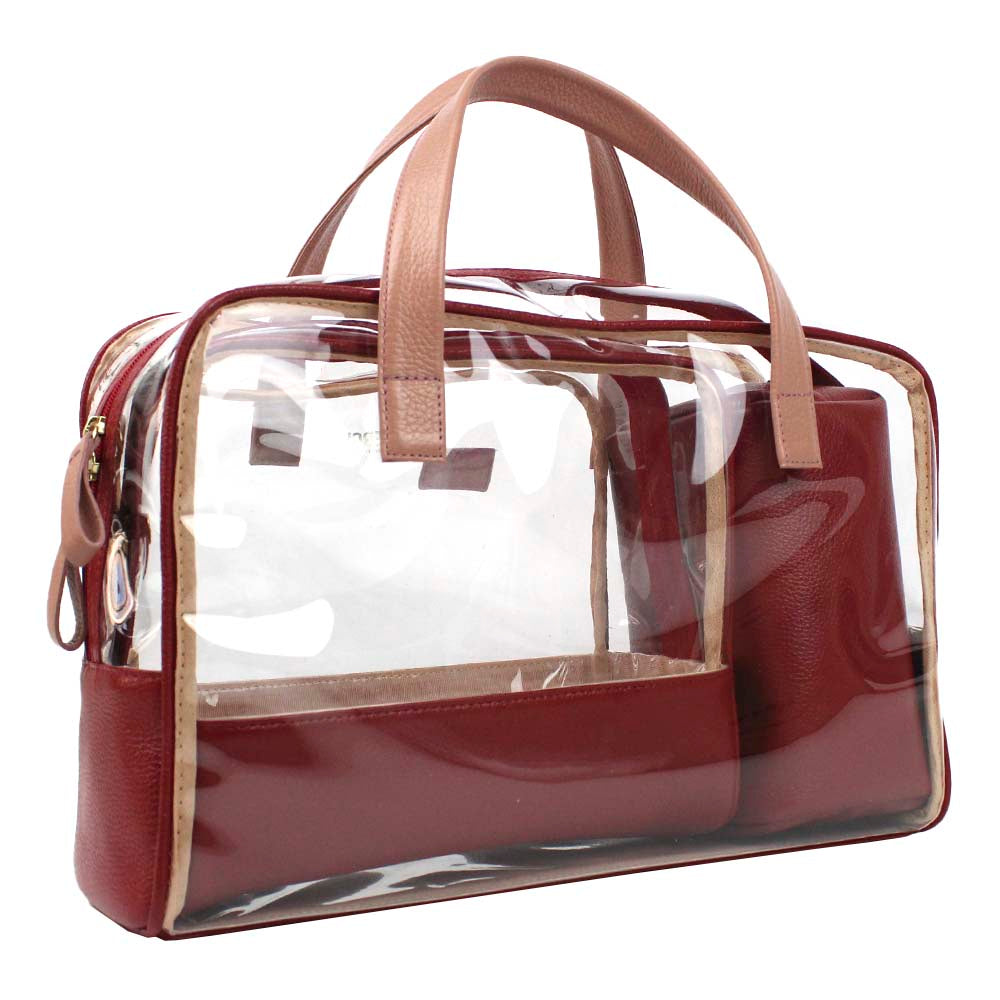 Kit Necessaire Vicky Vermelho Liso com Algodão Doce Liso Pronta Entrega