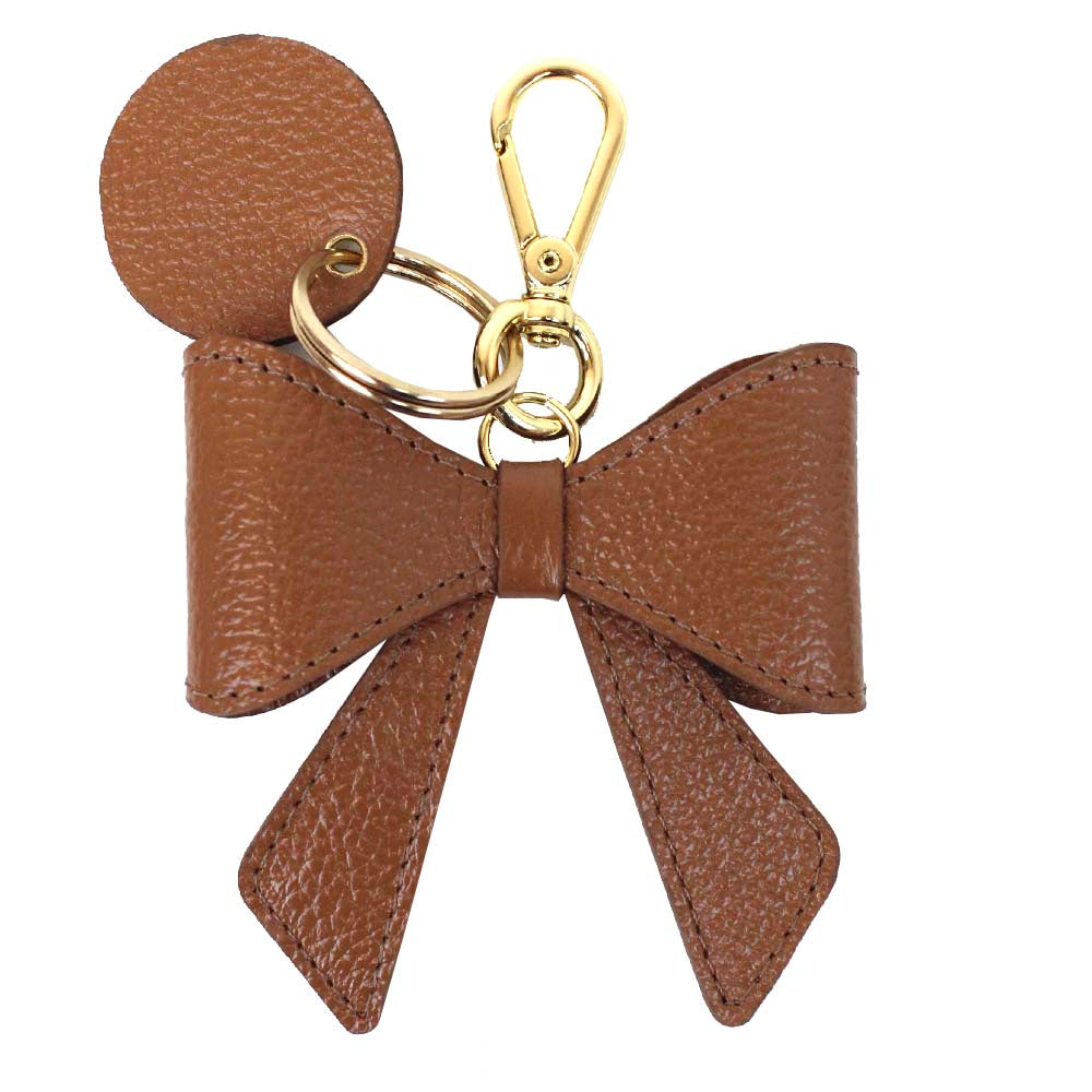 Chaveiro Laço Coquette Caramelo Liso Pronta Entrega