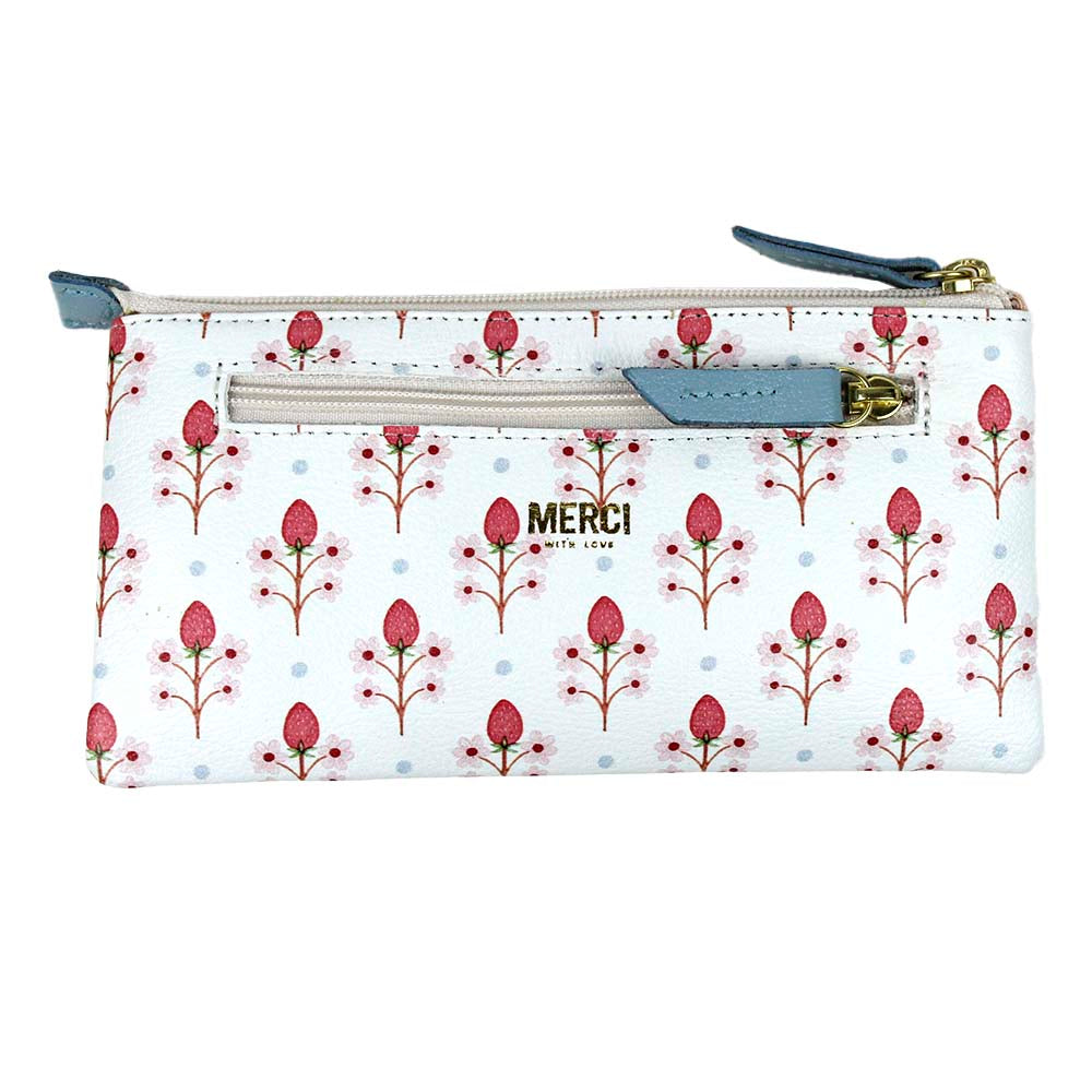 Porta Óculos Lunettes Estampa Blossom Morangos com Aqua Liso Pronta Entrega