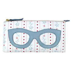 Porta Óculos Lunettes Estampa Blossom Stripe com Aqua Liso Pronta Entrega