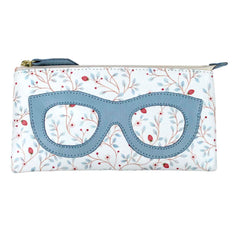 Porta Óculos Lunettes Estampa Blossom Tecido com Aqua Liso Pronta Entrega
