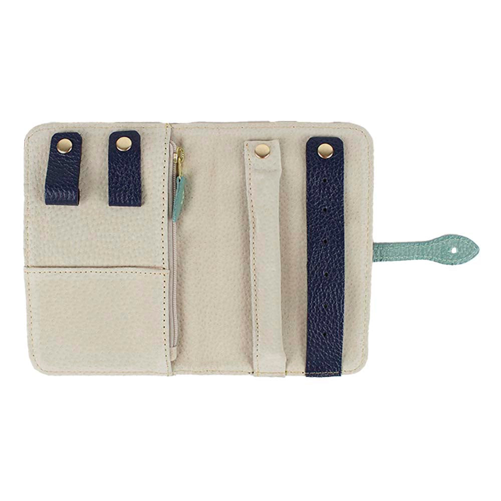 Porta Joias Mini Marinho Liso com Jade Pronta Entrega