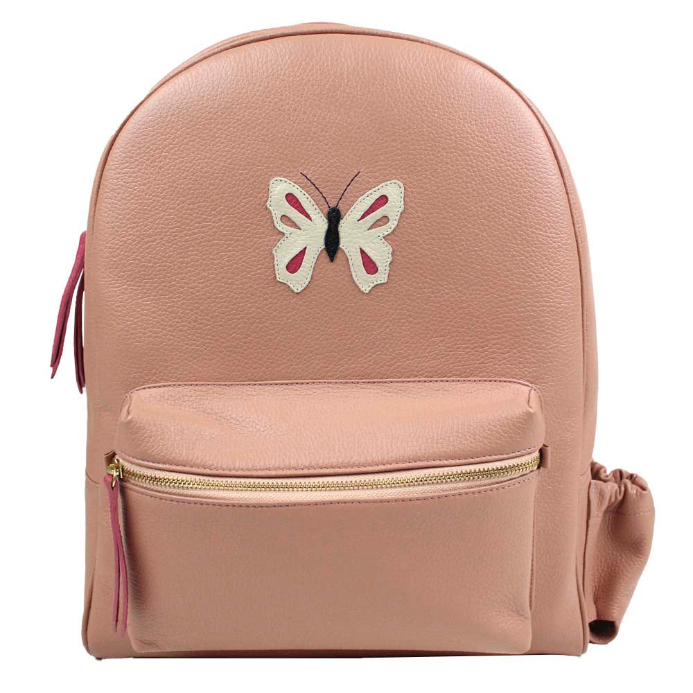 Mochila G Borboleta com Porta Garrafa em Couro Personalizada