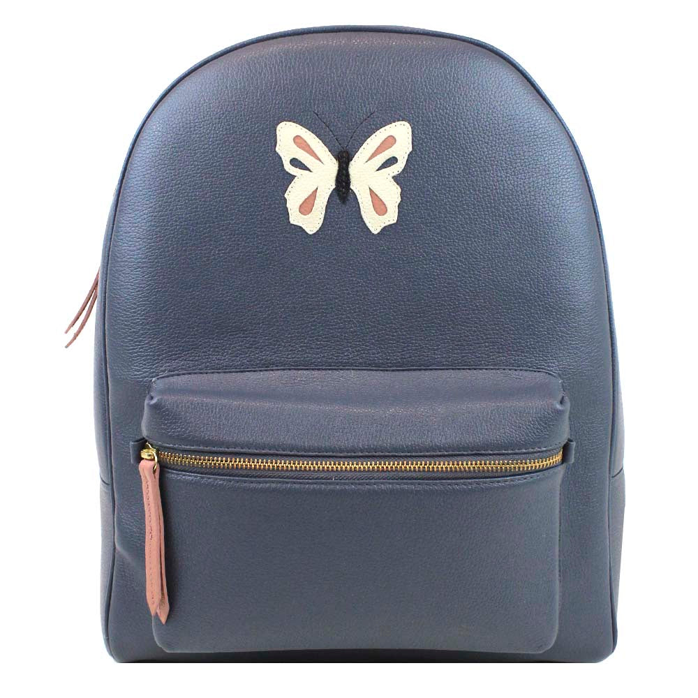 Mochila G Borboleta Oceano com Algodão Doce Liso e Off White Liso Pronta Entrega
