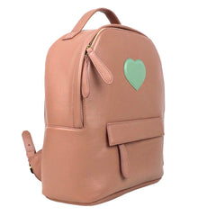 Mochila M com Porta Garrafa Coração em Couro Personalizada