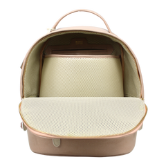 Mochila M Amsterdã Rose Lesard com Off White Liso Pronta Entrega