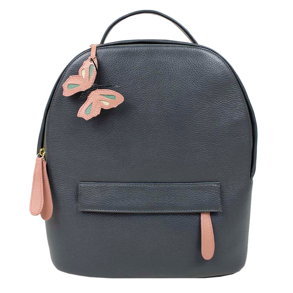 Mochila M Amsterdã Tag Borboleta em Couro Personalizada