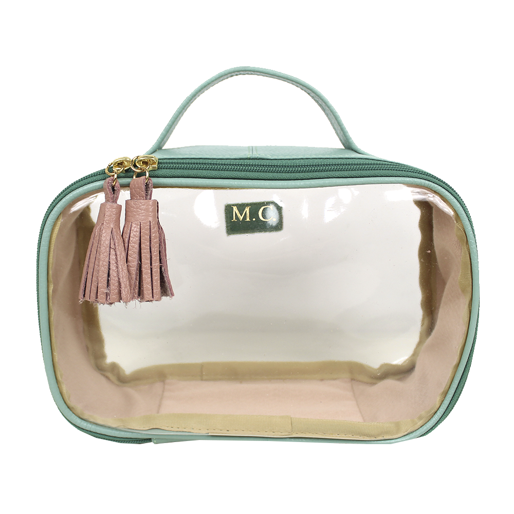 Necessaire Crystal P em Couro e Vinil Personalizado