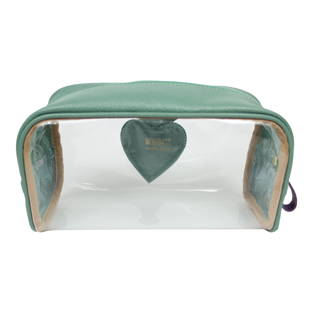 Necessaire Betina G Sagrado Coração em Couro e Vinil Personalizada