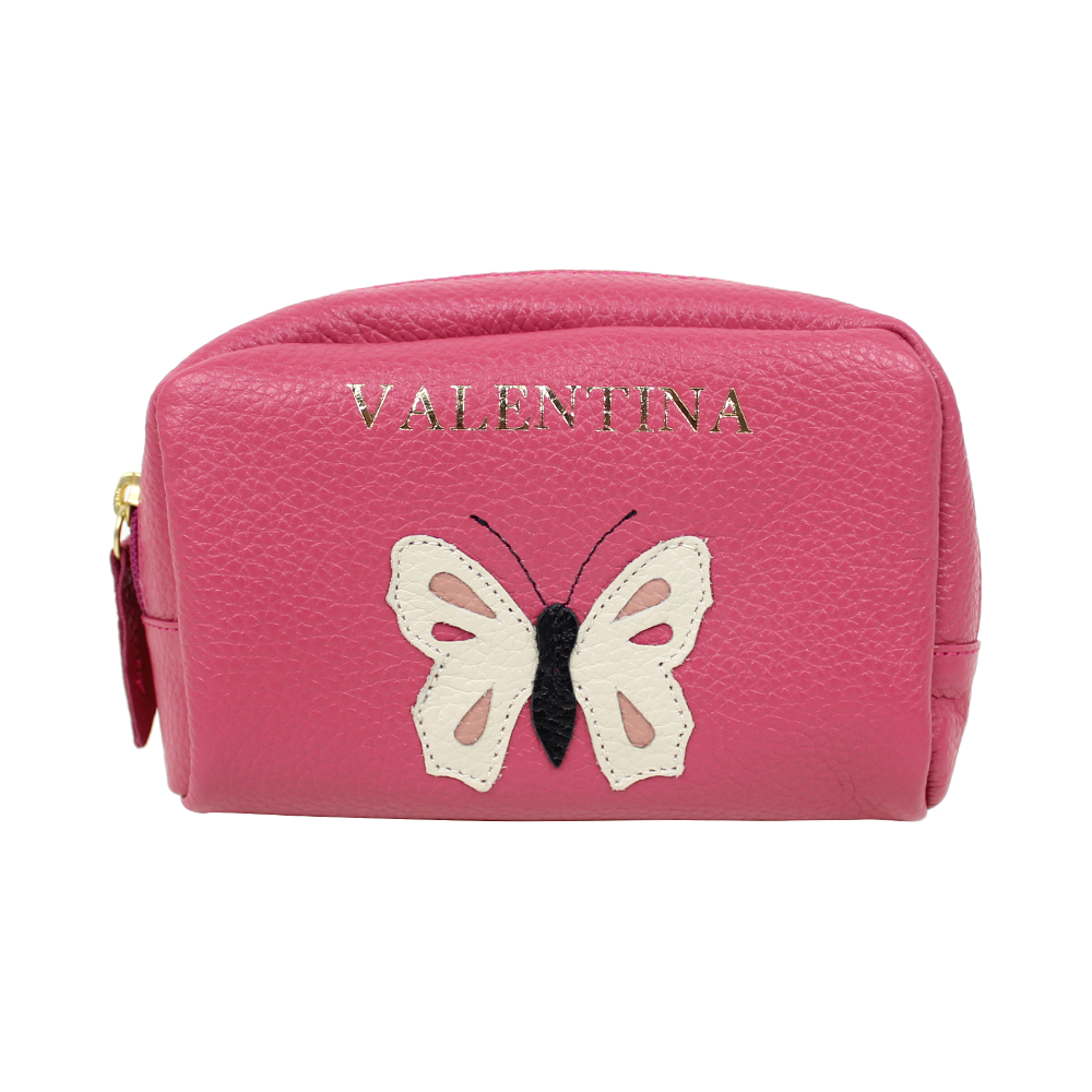 Necessaire Borboleta P em Couro Personalizado