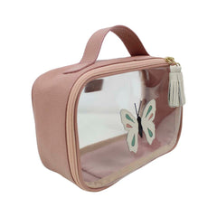 Necessaire Crystal P Borboleta em Couro e Vinil Personalizado