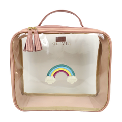 Necessaire Crystal G Arco Íris em Couro e Vinil Personalizado