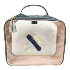 Necessaire Crystal G Little Plane em Couro e Vinil Personalizado