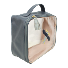 Necessaire Crystal G Little Plane em Couro e Vinil Personalizado