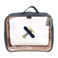 Necessaire Crystal G Little Plane em Couro e Vinil Personalizado